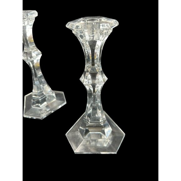Vintage Val St Lambert Candlesticks VAS70 Pair 9.5 inches Cut Crystal GIFTWARE - Picture 3 of 13